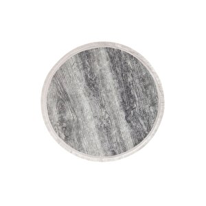 Halı Gri Cool Ky7056 Saçaklı Yuvarlak Kesme Ince Yolluk Kilim Salon Halısı Modelleri