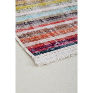Halı Multi Cool Yıkanabilir Saçaklı Kaymaz Kesme Ince Yolluk Kilim Salon Halısı Modelleri 80x150 cm
