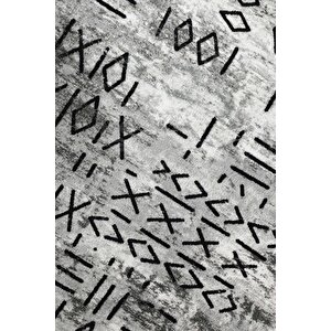 Halı Gri Iskandinav Yıkanabilir Saçaksız Yuvarlak Delüxe Yolluk Kilim Salon Halısı Modeli 200x200 cm