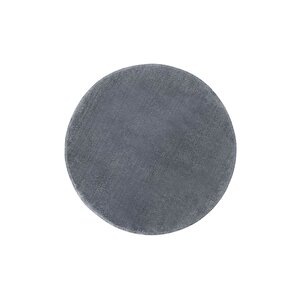 Koyu Gri Mürdüm Yuvarlak Post Dokuma Halı Peluş Tavşan Tüyü Hissi Antibakteriyel 110x110 cm