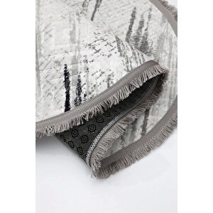 Halı Siyah Cool Karo Yıkanabilir Oval Saçaklı Kesme Ince Yolluk Kilim Salon Halısı Modeli