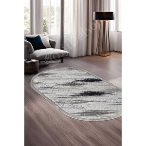Halı Siyah Cool Karo Yıkanabilir Oval Saçaklı Kesme Ince Yolluk Kilim Salon Halısı Modeli 120x180 cm
