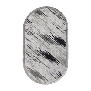 Halı Siyah Cool Karo Yıkanabilir Oval Saçaklı Kesme Ince Yolluk Kilim Salon Halısı Modeli 120x180 cm