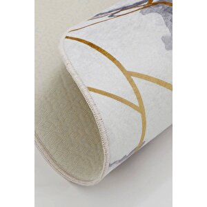 Halı Gold Kristal Yıkanabilir Saçaksız Oval Kesme Ince Yolluk Kilim Salon Halısı Modeli 60x150 cm