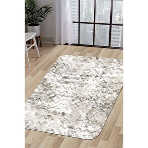 Halı Bej Cool K1280 Yıkanabilir Saçaksız Kesme Ince Yolluk Kilim Salon Halısı Modelleri 120x600 cm
