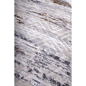 Halı Gri14 Cool Karo Saçaklı Oval Kaymaz Kesme Ince Yolluk Kilim Salon Halısı Modelleri