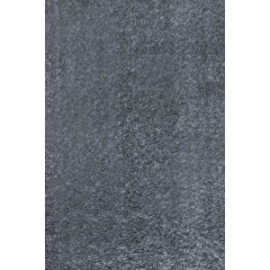 Koyu Gri Mürdüm Post Dokuma Halı Peluş Tavşan Tüyü Hissi Antibakteriyel 60x350 cm