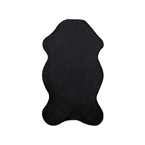 Siyah Şekilli Post Dokuma Halı Peluş Yumuşacık Kaymaz Antibakteriyel 120x180 cm