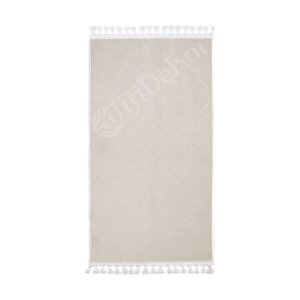 Halı Cool Krem Pramit Yıkanabilir Saçaklı Kesme Ince Yolluk Kilim Salon Halısı Modelleri 120x180 cm