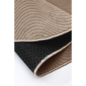 Avangard Oval Halı Sahra Kahve Salon Koridor Antre Mutfak Halısı Silinebilir Yolluk