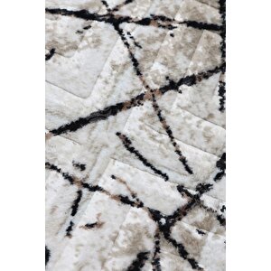 Halı Vizon Cool Karo Yıkanabilir Yuvarlak Saçaklı Ince Yolluk Kilim Salon Halısı Modeli