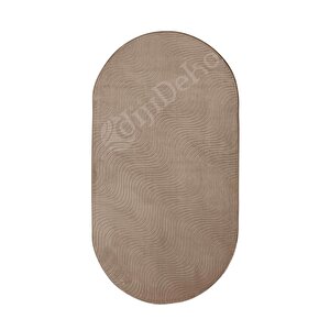 Avangard Oval Halı Sahra Kahve Salon Koridor Antre Mutfak Halısı Silinebilir Yolluk 200x600 cm