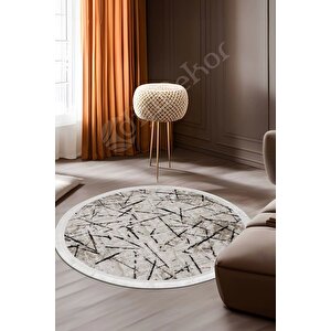 Halı Vizon Cool Karo Yıkanabilir Yuvarlak Saçaklı Ince Yolluk Kilim Salon Halısı Modeli 120x450 cm