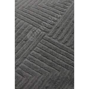 Halı Cool Antrasit Pramit Desenli Kaymaz Yıkanabilir Yolluk Kilim Salon Halısı Modelleri 150x250 cm