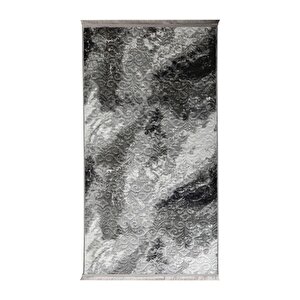 Halı Antrasit Cool Yıkanabilir Saçaklı Kaymaz Delüxe Yolluk Kilim Salon Halısı Modelleri 150x233 cm