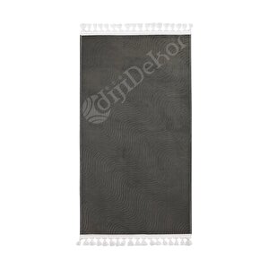 Halı Cool Antrasit Sahra Kaymaz Yıkanabilir Saçaklı Kare Yolluk Salon Halısı Modelleri 120x180 cm