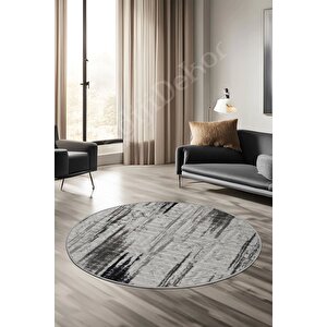 Halı Siyah Cool Karo Yıkanabilir Yuvarlak Kesme Ince Yolluk Kilim Salon Halısı Modelleri