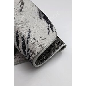 Halı Siyah Cool Karo Yıkanabilir Yuvarlak Kesme Ince Yolluk Kilim Salon Halısı Modelleri