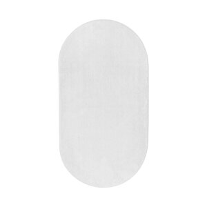 Beyaz Oval Post Dokuma Halı Peluş Yumuşacık Kaymaz Antibakteriyel 160x600 cm