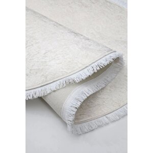 Halı Krem Cool Janjanlı Oval Saçaklı Kesme Ince Yolluk Kilim Salon Halısı Modelleri