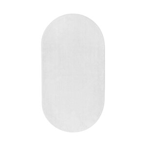 Beyaz Oval Post Dokuma Halı Peluş Yumuşacık Kaymaz Antibakteriyel 60x500 cm