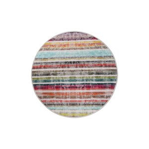 Halı Multi Cool Yıkanabilir Saçaksız Yuvarlak Kesme Ince Yolluk Kilim Salon Halısı Modeli 150x150 cm