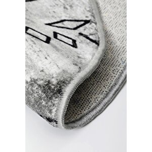 Halı Gri Iskandinav Yıkanabilir Saçaksız Oval Delüxe Yolluk Kilim Salon Halısı Modelleri