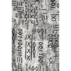 Halı Gri Iskandinav Yıkanabilir Saçaksız Oval Delüxe Yolluk Kilim Salon Halısı Modelleri 150x200 cm