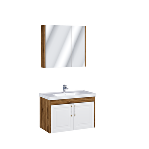 Ubm Alaçatı 80 Cm Banyo Dolabı Seti Beyaz