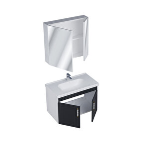 Retro 80 Cm Banyo Dolabı Seti Antrasit