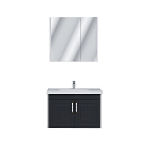 Retro 80 Cm Banyo Dolabı Seti Antrasit