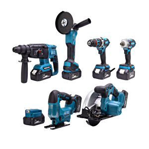 Yedi̇li̇ Set (powerbank&led+ Ş.hilti+ş.spral+s.sıkma+13mm Ç.mandren+ş.dekupaj+sunta Kesme)