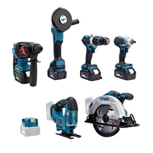 Yedi̇li̇ Set (powerbank&led+ Ş.hilti+ş.spral+s.sıkma+13mm Ç.mandren+ş.dekupaj+sunta Kesme)