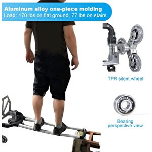 Pro Seri 6 Tekerli 80kg Kapasiteli Merdiven Çıkabilen Katlanır Taşıma Arabası Koli Yük Paket Aracı