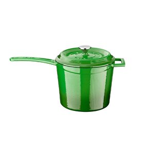 Döküm Yuvarlak Sos Tenceresi. Döküm Demir Yekpare Saplı Trendy Serisi Çap(ø18 Cm. - Yeşil