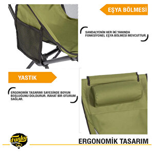 Funky Chairs Sky Ultralight Katlanabilir Kamp Sandalyesi - Haki