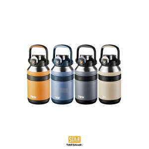 Vagonlife Tkk Yeni Koleksiyon Büyük Boy 1000ml Pipetli/pipetsiz Kullanım Askılı Paslanmaz Çelik Termos Matara Lacivert