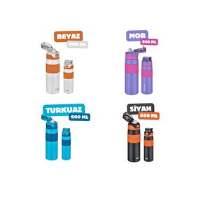 Vagonlife Tkk 600ml Pipetsiz Çift Yalıtımlı Paslanmaz Çelik Termos 6 Saat Sıcak/soğuk Turkuaz