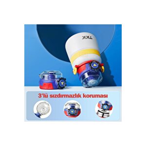 Tkk Yeni Koleksiyon 600ml Pipetli/pipetsiz Kullanım Askılı Paslanmaz Çelik Termos Matara Gri-yeşil