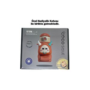 Vagonlife Cocosmile 470ml Sevimli Hayvanlar Kılıflı Pipetli Askılı Çelik Termos Çocuk Matarası Arı