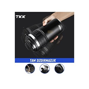 Vagonlife Tkk Yeni Koleksiyon 630ml Pipetli / Pipetsiz Kullanım Askılı Paslanmaz Çelik Termos Kahve Mug Matara Mat Siyah
