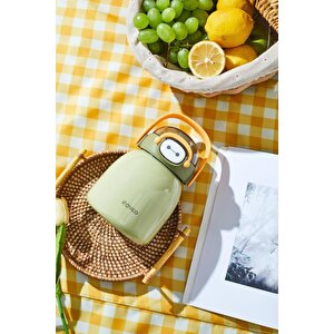 Vagonlife Rovco 1000ml Çelik Termos Çift Kullanım Pipetli/ Rahat Içim Askılı Sticker Hediyeli 6 Saat Sıcak-soğuk Yalıtım Yeşil