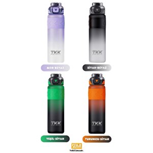 Vagonlife Tkk 800ml Yeni Koleksiyon Pipetli/pipetsiz Kullanım Çift Renk El Askılı Soft-touch Tritan Su Matara Yeşil-siyah