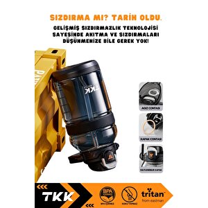 Vagonlife Tkk 1200ml Büyük Boy Yeni Koleksiyon Pipetli/pipetsiz Kullanım Boyun Askılı Kulplu Tritan Su Matara Yeşil