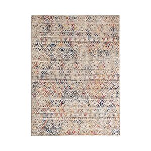 İskandinav Eskitme Kilim Desenli Bej Krem Halı Kaymaz Taban Makinada Yıkanabilir 120x180 cm