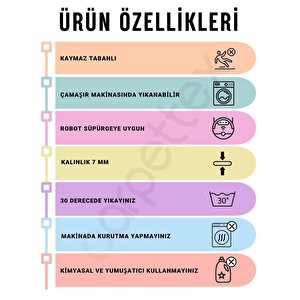 İskandinav Tarzı Sonsuz Karo Desenli Halı Salon Mutfak Halısı Yolluk Krem Kaymaz Taban