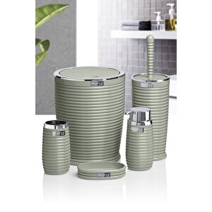 Yeşil Kromlu Elegans 5'li Banyo Seti
