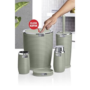 Yeşil Kromlu Elegans 5'li Banyo Seti