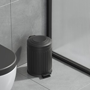 Aqua Bagno Midas  Çöp Kovası -Pedallı 5 Lt. , Mat Siyah