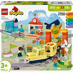 ® Duplo® Kasabası Büyük İnteraktif Mahalle Treni 10428 -3 Yaş Ve Üzeri Çocuklar İçin Eğitici Oyuncak Yapım Seti (103 Parça)